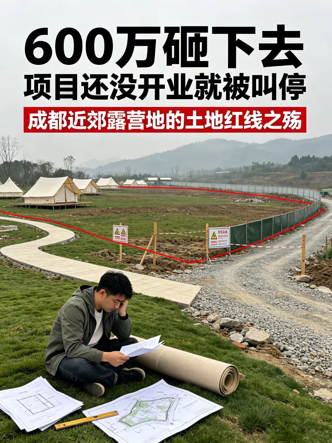 600万砸下去，项目还没开业就被叫停：成都近郊一个露营地的土地红线之殇